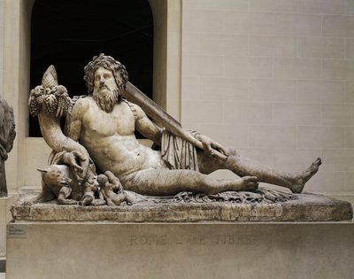 Marmorstaty som föreställer floden Tibern, tempel av Isis och Serapis, från Rom av Unbekannt Unbekannt