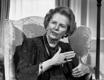 Margaret Thatcher, brittisk politiker, april 1987 av Unbekannt Unbekannt