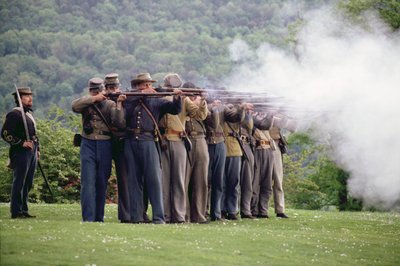Modern återuppförande av slaget vid Gettysburg (foto) av Unbekannt Unbekannt