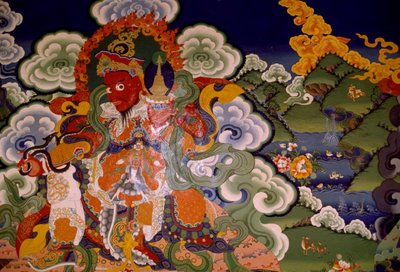Väggmålning från Lamaistklostret i Lamayuru, Ladakh, Indien av Unbekannt Unbekannt