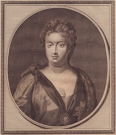 Porträtt av Anne Stuart, drottning av Storbritannien (1665-1714), kopparstick av John Goldar (1729-1795) från målning av G Kneller av Unbekannt Unbekannt