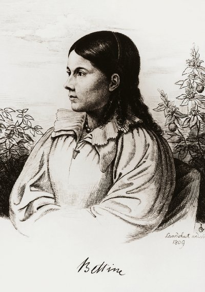 Porträtt av Bettina Brentano von Arnim (1785-1859) av Unbekannt Unbekannt