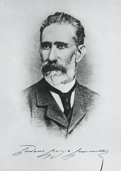 Porträtt av Gaetano Giorgio Gemmellaro (1832-1904), italiensk geolog, paleontolog och politiker, gravyr av Unbekannt Unbekannt
