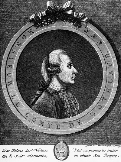Porträtt av Gustav III (1746-1792), Sveriges kung från 1771, gravyr av Unbekannt Unbekannt