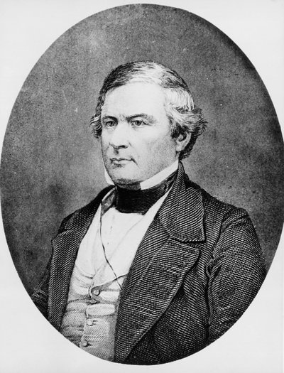 Porträtt av Millard Fillmore (1800-1874), amerikansk advokat och politiker som tjänstgjorde som USA:s 13:e president från 1850 till 1853, gravyr efter daguerreotypi av Mathew Brady (1822-1896) av Unbekannt Unbekannt