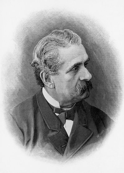Porträtt av Paolo Ferrari (1822-1889), italiensk dramatiker och författare, gravyr av Unbekannt Unbekannt