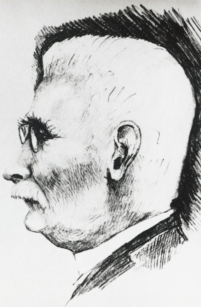 Profilporträtt av Henri Louis Le Chatelier (1850-1936), fransk kemist och metallurg, gravyr av Unbekannt Unbekannt