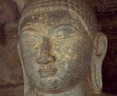 Sri Lanka, Polonnaruwa, Detalj av statyn av Buddha av Gal Vihara (UNESCOs världsarvslista av Unbekannt Unbekannt