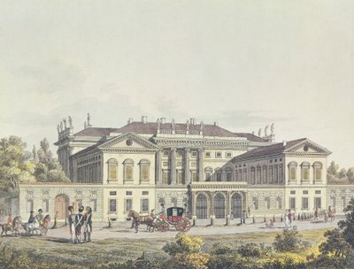 Utsikt över Villa Reale i de offentliga trädgårdarna, Milano, Italien av Unbekannt Unbekannt