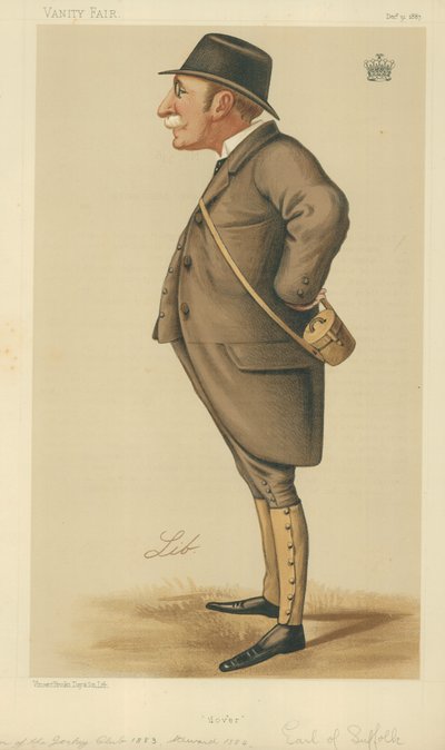 Jarlen av Suffolk och Berkshire, Dover, 31 december 1887, Vanity Fair-karikatyr av Liborio Prosperi