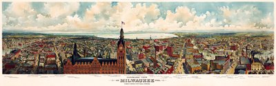 Panoramautsikt över Milwaukee, Wis. tagen från City Hall Tower / The Gugler Lithographic Co av Library of Congress
