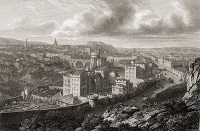 Utsikt från Calton Hill, Edinburgh, från 