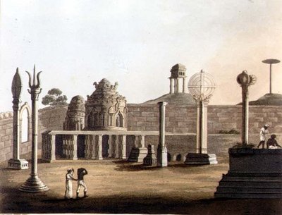 En morisk moské i Bangalore, tallrik 19 från "Pictorial Scenery in the Kingdom of Mysore", pub. av Edward Orme (1774-c.1820) 1804 (akvatint) av Lieutenant James (after) Hunter