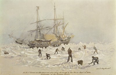 Incidenter på en handelsresa: HMS Terror när hon dök upp efter att ha kastats upp av isen i Frozen Channel, 27 september 1836 av Lieutenant Smyth