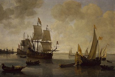 The States Yacht of Prince William II of Orange med annan frakt (olja på duk) av Lieve Verschuier