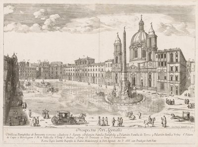 Piazza Navona från "View of the Landmarks of the City of Rome" av Lievin Cruyl