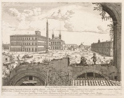 S. Giovanni in Laterano från "View of the Places of the City of Rome Insign[ium]" av Lievin Cruyl
