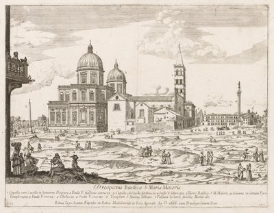 Santa Maria Maggiore från "Utsikt över landmärkena i staden Rom" av Lievin Cruyl