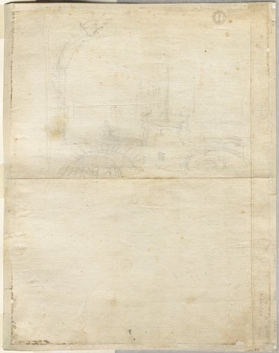 Skiss för San Giovanni in Laterano (verso) av Lievin Cruyl