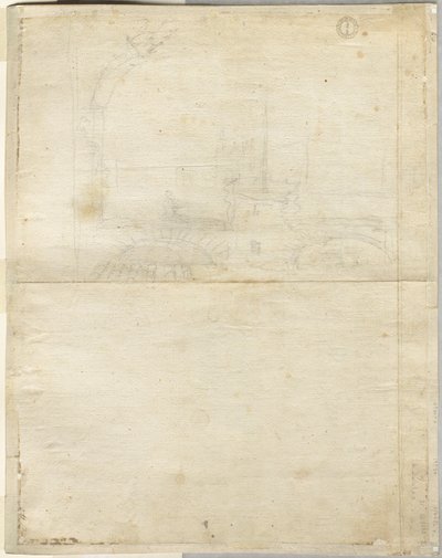 Skiss för San Giovanni in Laterano tergo, 1664. av Lievin Cruyl