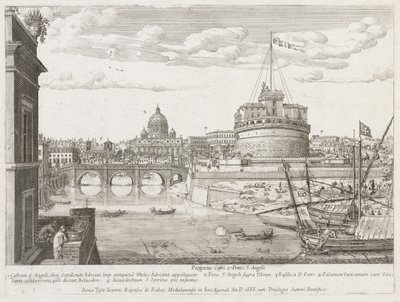 St. Angel från "View of the Places of the City of Rome Insign[ium] av Lievin Cruyl