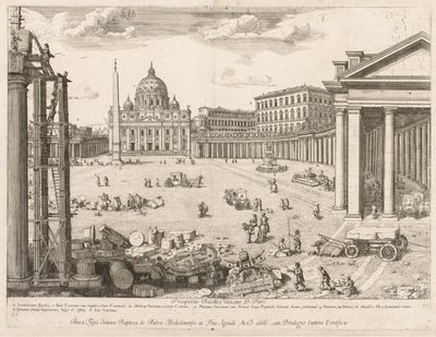 St. Peterskyrkan från "View of the Landmarks of the City of Rome" av Lievin Cruyl