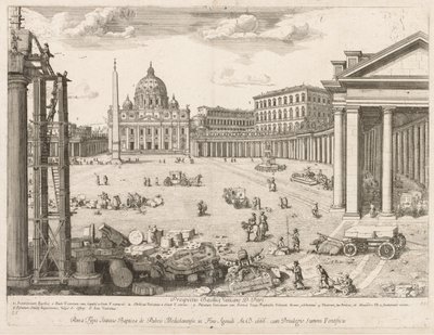 St Peterskyrkan från prospektet i Lourum i Rom, 1666. av Lievin Cruyl
