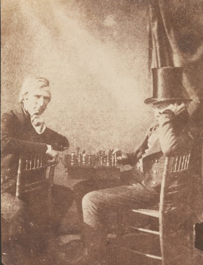 Schackspelarna, ca. 1845. av Likely by Antoine François Jean Claudet.