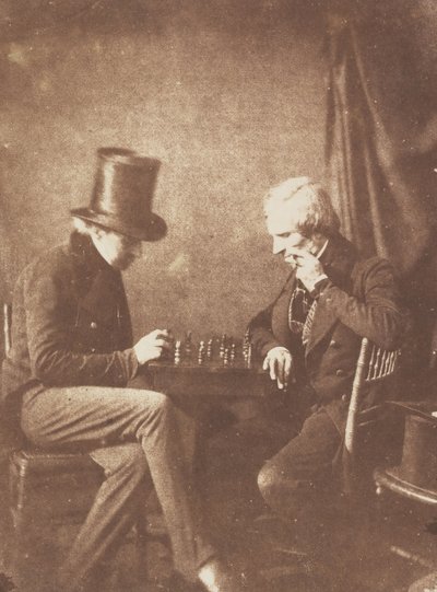 Schackspelarna, ca. 1845. av Likely by Antoine François Jean Claudet.