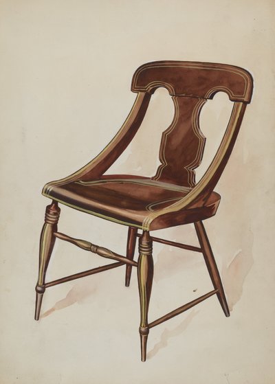 Stol målad, ca. 1937. av Lillian Causey