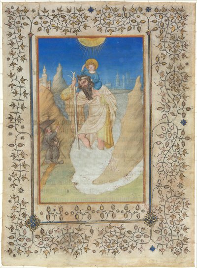 Sankt Christopher som bär Kristusbarnet av Limbourg Brothers