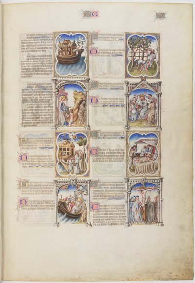 Bible moralisée, Noas liv, folio 5r av Limbourg Brothers