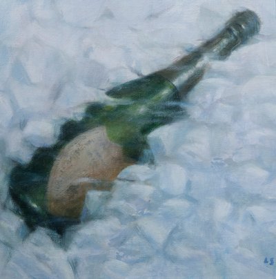Champagne på is, 2012 (akryl på duk) av Lincoln Seligman