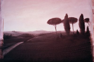 Tuscan Landscape, 1992 (akryl på papper) av Lincoln Seligman