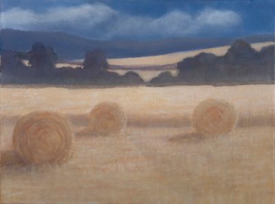 Två höbalar, 2012 (akryl på duk) av Lincoln Seligman