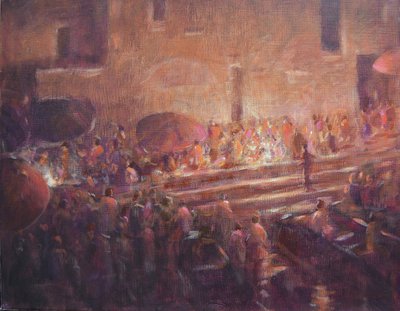 Varanasi steg på natten av Lincoln Seligman