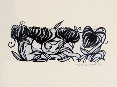 Krokus, 2014 (penna och tusch) av linda arthurs