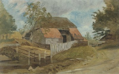 Old Barn, ca 1855 (olja på panel) av Lionel Constable