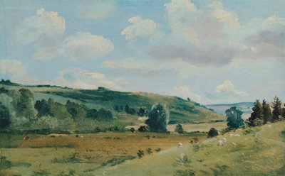 Sommarlandskap nära Dedham, mellan 1849 och 1855. av Lionel Constable