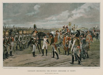 Napoleon dekorerar den ryska grenadjären i Tilsitt av Lionel Royer
