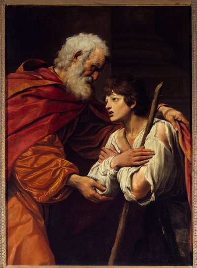 Det förlorade barnets återkomst. Målning av Leonello Spada (1576 - 1622) av Lionello Spada