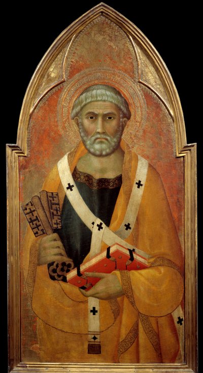 Representation av Sankt Peter (San Pietro) Detrempe på trä av Lippo Memmi (känd från 1317-1347) 1300-talet sön. 0,94x0,44 m - Representation av Sankt Peter (San Pietro). Tempera på trä av Lippo Memmi (känd från 1317 till 1347) av Lippo Memmi