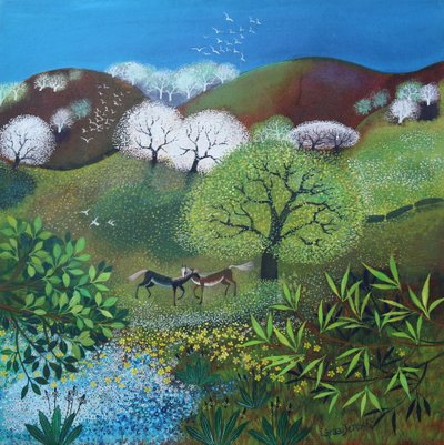 Burst of Spring, 2025 (akryl på duk) av Lisa Graa Jensen