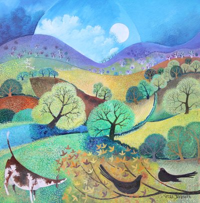 English Meadow 2019 (akryl på papper) av Lisa Graa Jensen
