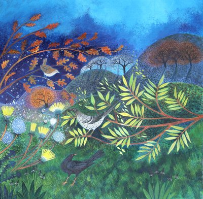 Leaf Fall, 2023 (akryl på duk) av Lisa Graa Jensen