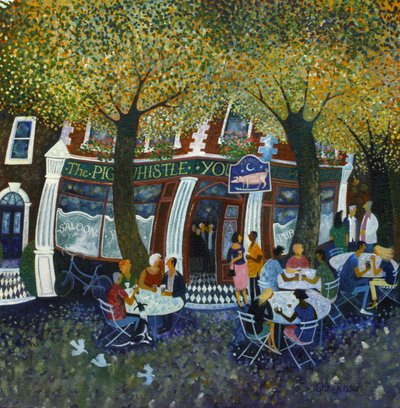 Pig and Whistle, 2011, (akryl på papper) av Lisa Graa Jensen