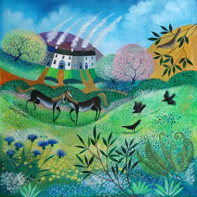 Wildflower Meadow, 2020 (akryl på papper) av Lisa Graa Jensen