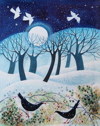 Vinterfåglar i snön, 2019 av Lisa Graa Jensen