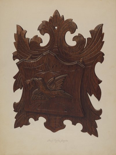 Väggställ för tidningar, 1939. av Lloyd Charles Lemcke