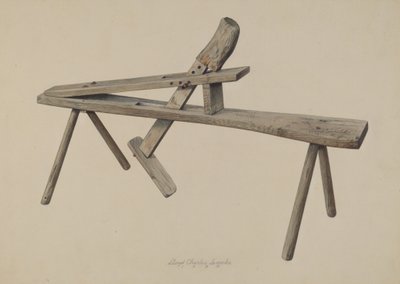Träsniderarens bänk, 1938. av Lloyd Charles Lemcke